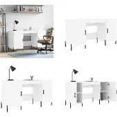 vidaXL Bureau 140x50x75 cm bewerkt hout wit
