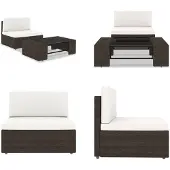 vidaXL 2-delige Loungeset poly rattan bruin