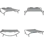vidaXL Loungebed stof antraciet - Ligstoel - Ligstoelen - Loungebed - Loungebedden