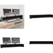 vidaXL Monitorstandaard 100x24x13 cm bewerkt hout zwart