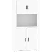 vidaXL Hoge kast bewerkt hout wit