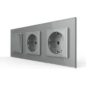 Livolo | Grijs | 2+SR+SR | Aan/Uit | Wipschakelaar met dubbele