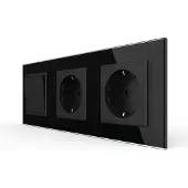 Livolo | Zwart | 2+SR+SR | Aan/Uit | Wipschakelaar met dubbele