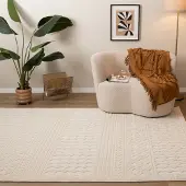FRAAI Wasbaar vloerkleed - Dunya Geo Wit - 200x290cm