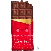 Anagram Folieballon Chocolate Love 71 X 33 Cm Rood/bruin