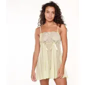 Lingadore Night Slipdress Sunny Lime | Maat: 4XL | Kleur: Sunny Lime