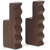 Ferm Living Unda haak 2-pack Donkerbruin