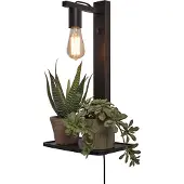 Good&Mojo Wandlamp Flores, zwart, Woon-/ Eetkamer, Bamboe, Wandlamp hout