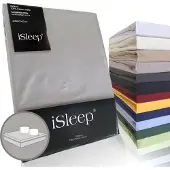 ISleep Katoen-Satijnen Kussenslopen (2 Stuks) - 60x70 cm - Zilver