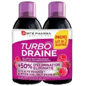 Forte pharma Turbodraine Framboos Duopack 2x500 ml Drinkbare oplossing