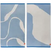 Mette Ditmer Nova Arte gastenhanddoek 40x55 cm 2-pack Light blue-off-white