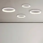 ACB ILUMINACIÓN Slimme plafondlamp Grace, dimbaar, wit / opaal, Woon-/ Eetkamer, Aluminium, Modern, Slimme plafondlamp