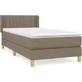 vidaXL Boxspring met matras stof taupe 80x200 cm