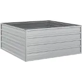 vidaXL Plantenbak verhoogd 100x100x45 cm gegalvaniseerd staal zilver