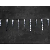 Konstsmide - LED-ijspegellichtgordijn, 16 ijspegels, 24 koudwitte LED's, 24V transformator voor buitengebruik, witte kabel; 2746-202