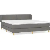 vidaXL Boxspring met matras stof donkergrijs 180x200 cm