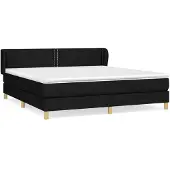 vidaXL Boxspring met matras stof zwart 160x200 cm
