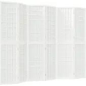 vidaXL Kamerscherm inklapbaar 6 panelen Japanse stijl 240x170 cm wit