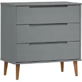 vidaXL Ladekast MOLDE 80x40x80 cm massief grenenhout grijs