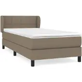 vidaXL Boxspring met matras stof taupe 90x190 cm