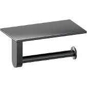 Brauer Gunmetal Edition toiletrolhouder met planchet gunmetal geborsteld PVD