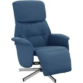 vidaXL Fauteuil verstelbaar met voetensteun stof blauw