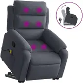 vidaXL Sta-op-massagestoel verstelbaar fluweel donkergrijs
