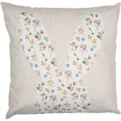 Clayre & Eef Kussenhoes 45x45 cm Beige Polyester Konijn Sierkussenhoes Beige Sierkussenhoes