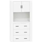 vidaXL Hoge kast bewerkt hout wit