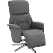 vidaXL Fauteuil verstelbaar met voetensteun stof donkergrijs