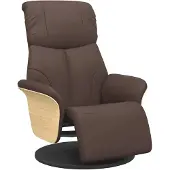 vidaXL Fauteuil verstelbaar met voetensteun kunstleer bruin