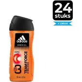 Adidas Team Force Douchegel 250 ml - Voordeelverpakking 24 stuks