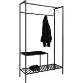 Ivol Garderobekast - zwart frame - 2 planken voor schoenen