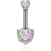 LGT JWLS Navelpiercing Edelstaal Double Heart Multi