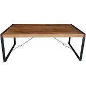 LivingFurn Industriële Eettafel 'Strong' 240 x 100cm, Mangohout en staal