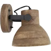 Light & Living Wandlamp 21x17x19 cm ILANIO hout bruin+mat zwart