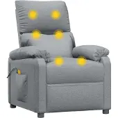 vidaXL Massagestoel stof lichtgrijs