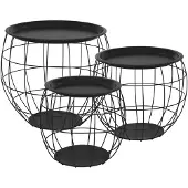ML-Design Set van 3 bijzettafels Demi | metaal zwart 47x47x40 cm bijzettafels | NADUVI