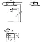Ideal standard Tempo fontein 37x21cm kraangat links