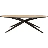 Livin24 Visgraat eettafel ovaal Ilva PVC 280 x 110 cm