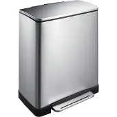 EKO Pedaalemmer E-Cube Mat Zilver RVS 50L