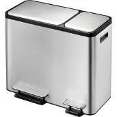 EKO EcoCasa duo pedaalemmer (30 + 15 liter, mat RVS)