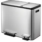 EKO Trio prullenbak - - EcoCase (15+15+15 liter, Mat RVS)