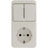 Berker Opbouw combinatie wandcontactdoos (wcd) RA 1-voudig + serieschakelaar polarwit