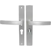 Axa Veiligheidsbeslag (Curve Plus) Smal Aluminium geslepen: Kruk-Kruk (model Blok) PC55 met kerntrekbeveiliging SKG***