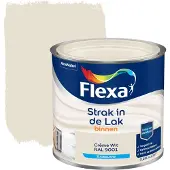 Flexa Houtlak Strak In De Lak - Zijdeglans - Crème Wit Ral 9001 - 250ml
