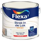 Flexa Strak in de lak voor binnen ral 9010 gebroken wit hoogglans 2,5 liter