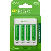 GP Batteries USB batterijlader E411 + 4x AAA 850 mAh