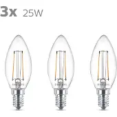 Philips Ledfilamentlamp Kaars - D3,5cm - Warm Wit - E14 - 2w - 3 Stuks