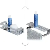 Tiger Doucherek Caddy - 2-in-1 Douchemand En Handdoekrek - Rvs - Chroom - 35x7x10,6cm